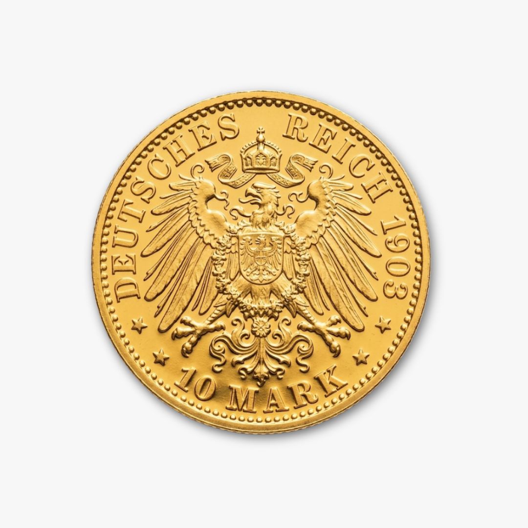Original 10 Mark Gold König Georg von Sachsen 1903 MS63 Kaiserreich
