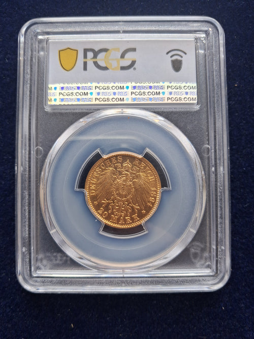 20 Mark Gold Großherzog Friedrich v. Baden 1894G, Stempelglanz, PCGS MS64+