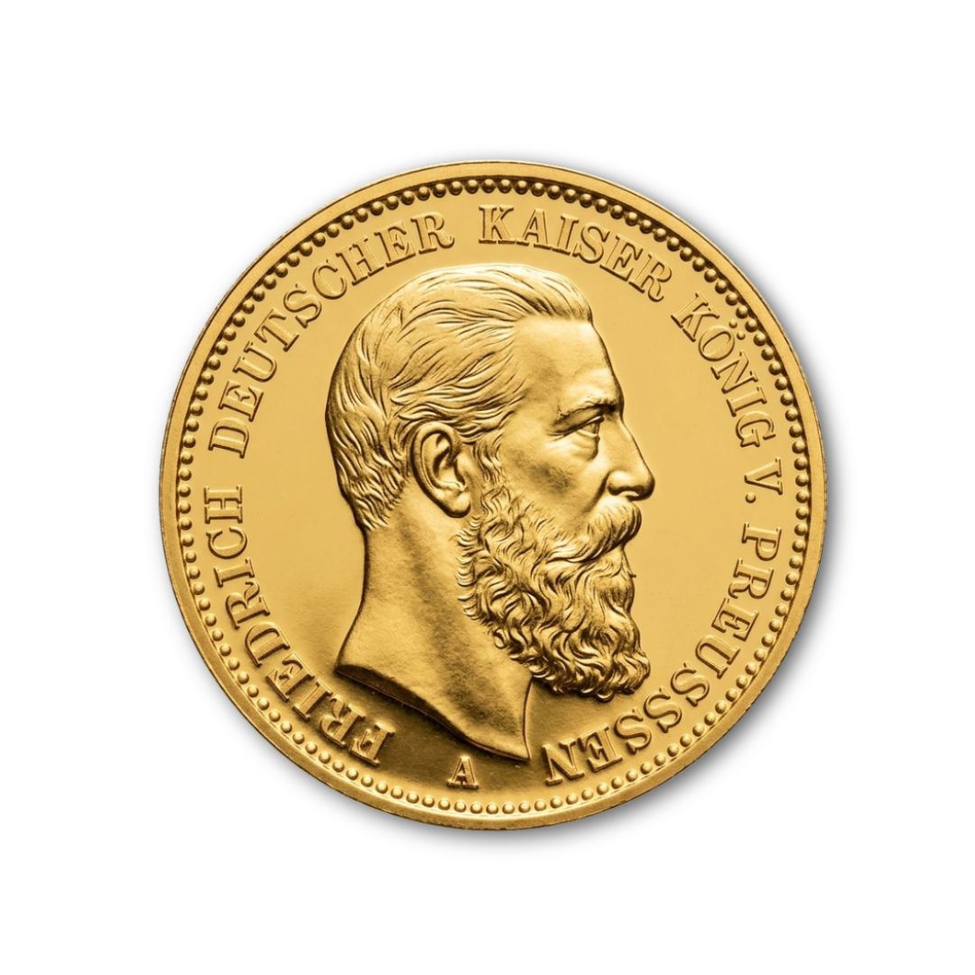 20 Mark Gold Friedrich III. v. Preussen 1888A. Vorzüglich +, PCGS AU58