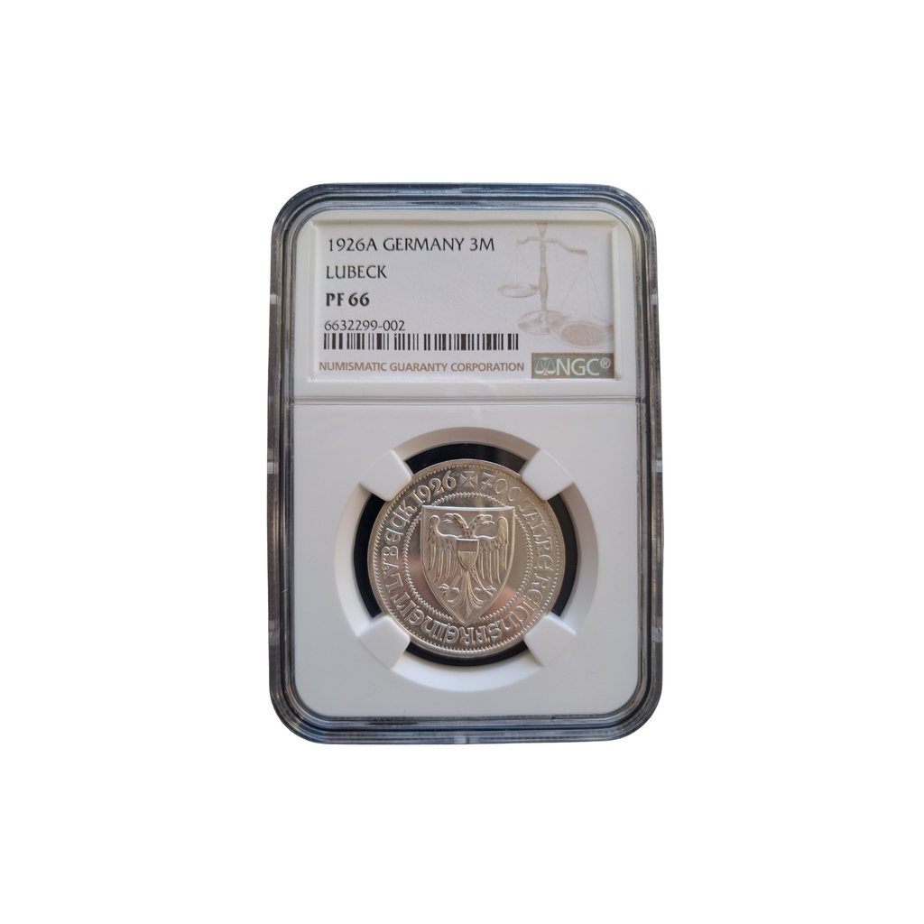 3 Reichsmark Lübeck PF66